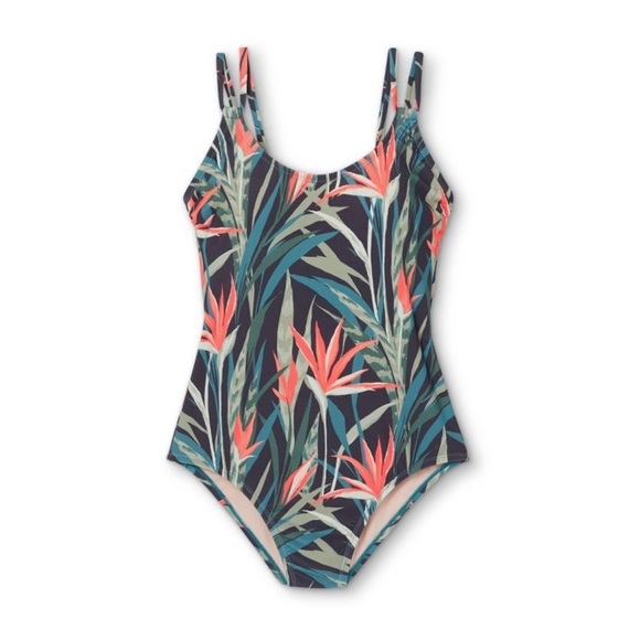 Kona Sol Tropical One Piece Swimsuit Double Shoulder Strap Medium(8-10) - Picture 3 of 9